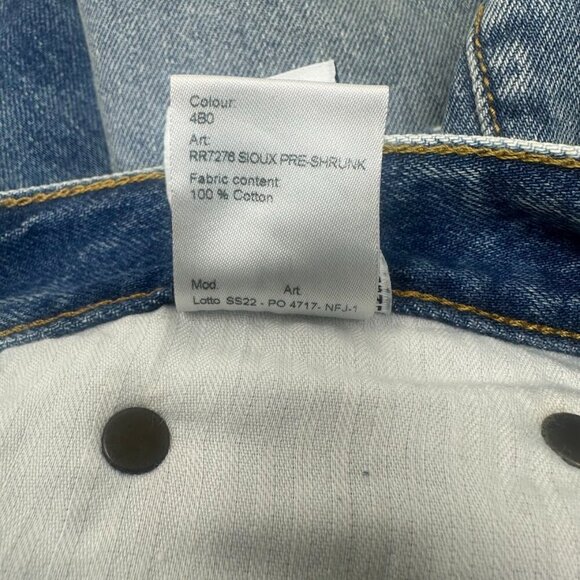 New R13 Marky Drop Short Jeans Size 24 Bain Wash Blue Denim Distressed Faded - Picture 13 of 16